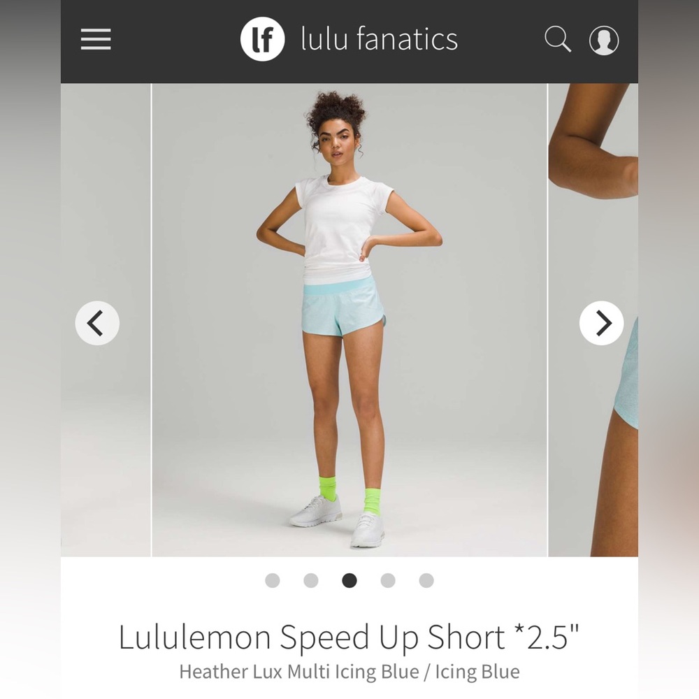 Lululemon Speed Up Short 2.5" Heather Lux Multi Icing Blue/Icing Blue - Picture 12 of 12